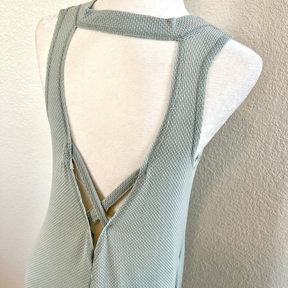 Flawless Green Fit & Flare Shirt Sun Dress Size Small Thin Knit Light Open Back - Picture 10 of 15
